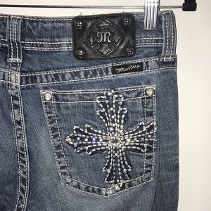 Miss Me Boot Cut Cross Embellished Jeans